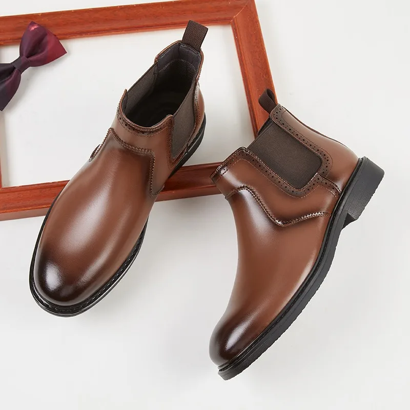 Vintage Fashion Mens - Botas oxford de couro masculinas vintage