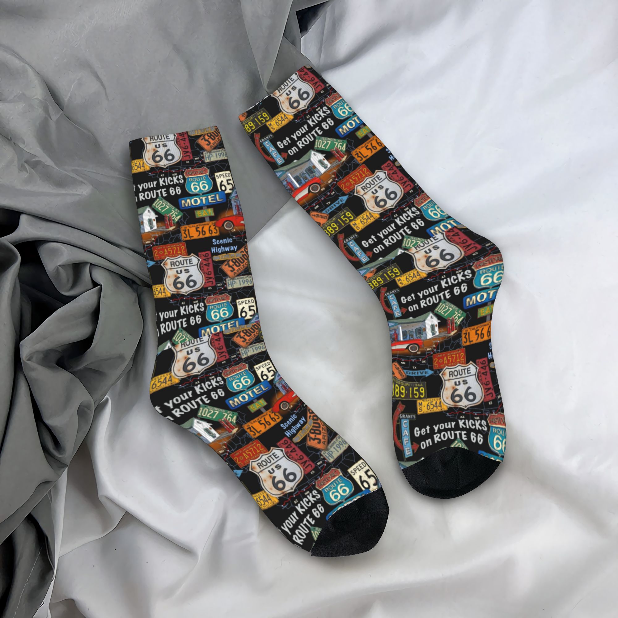Vintage Fashion Mens - Meias Personalizadas Vintage da Rota 66