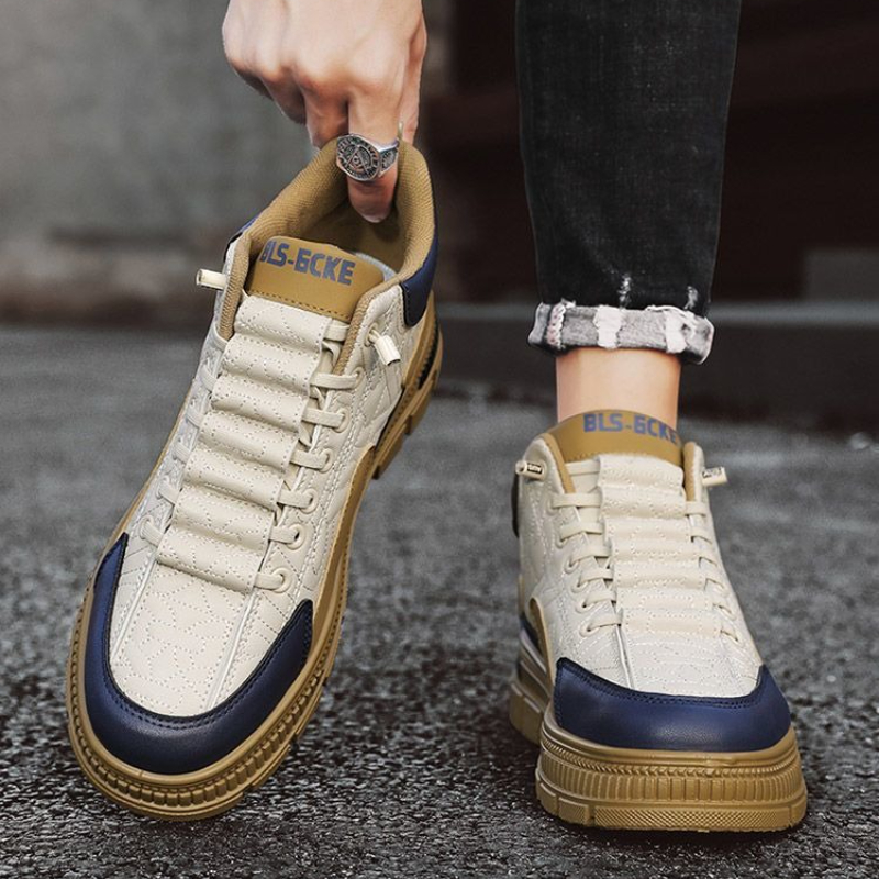 Vintage Fashion Mens - Botas masculinas plataforma deslizante primavera outono