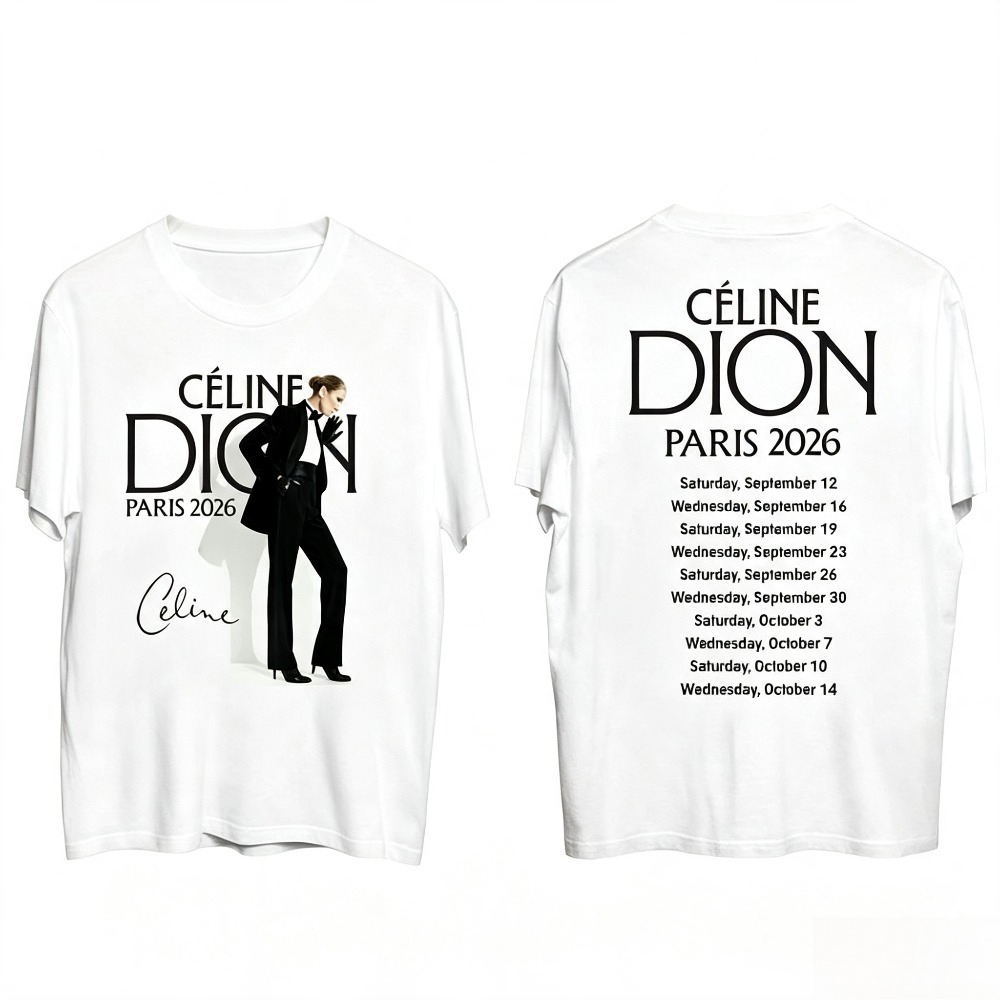 Vintage Fashion In Paris - Camiseta Celine Dion Paris 2026 Tour