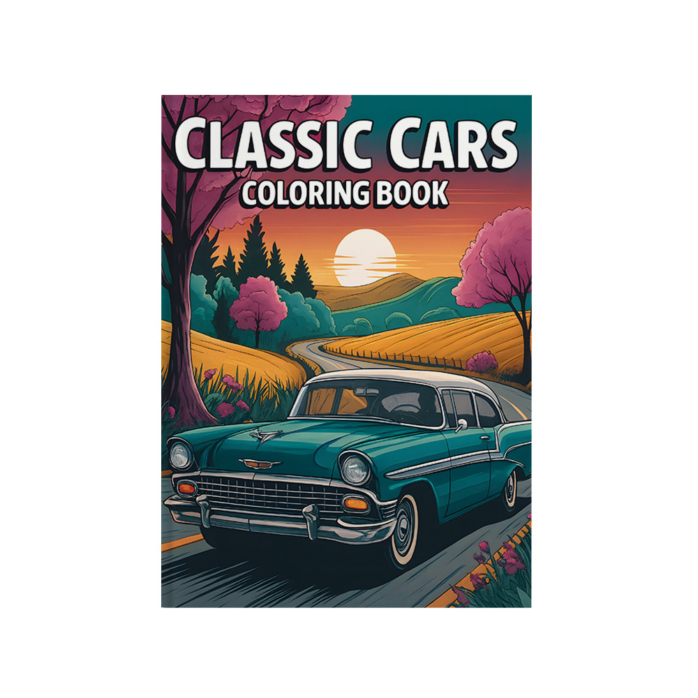 Vintage Fashion Coloring Book - Livro de colorir de carros clássicos,