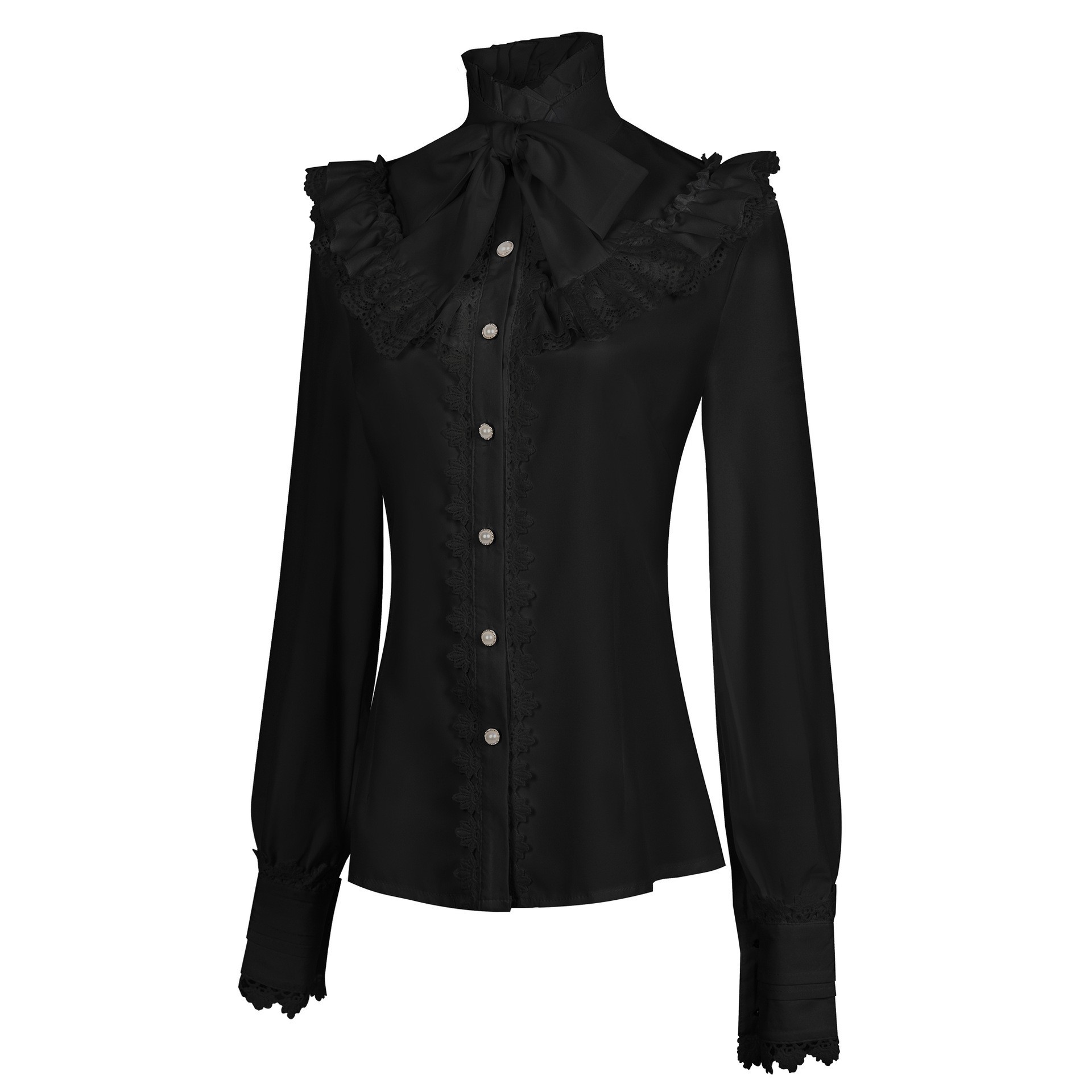 Camisa Plissada de Manga Longa - Vintage Victorian Fashion avaliação e preço