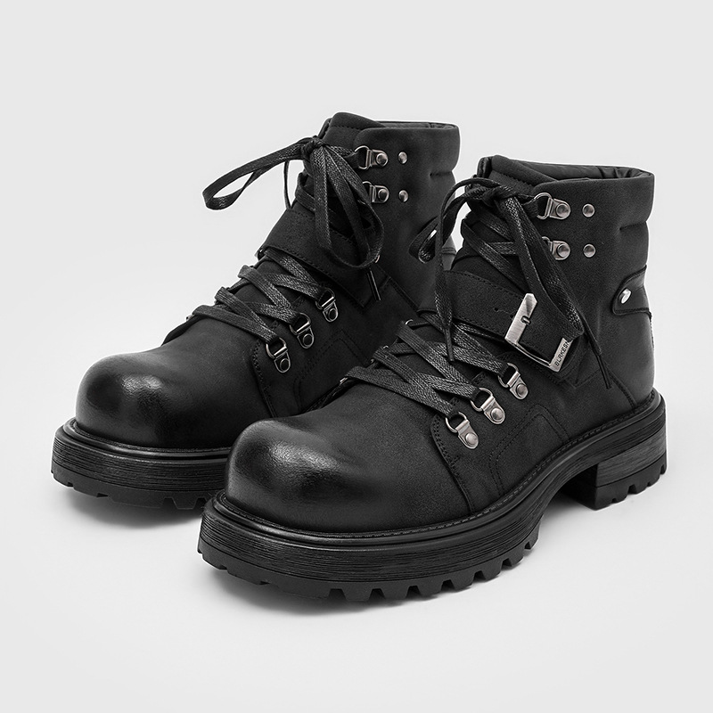 Marca masculina botas de couro - Vintage Fashion Luxury avaliação e preço