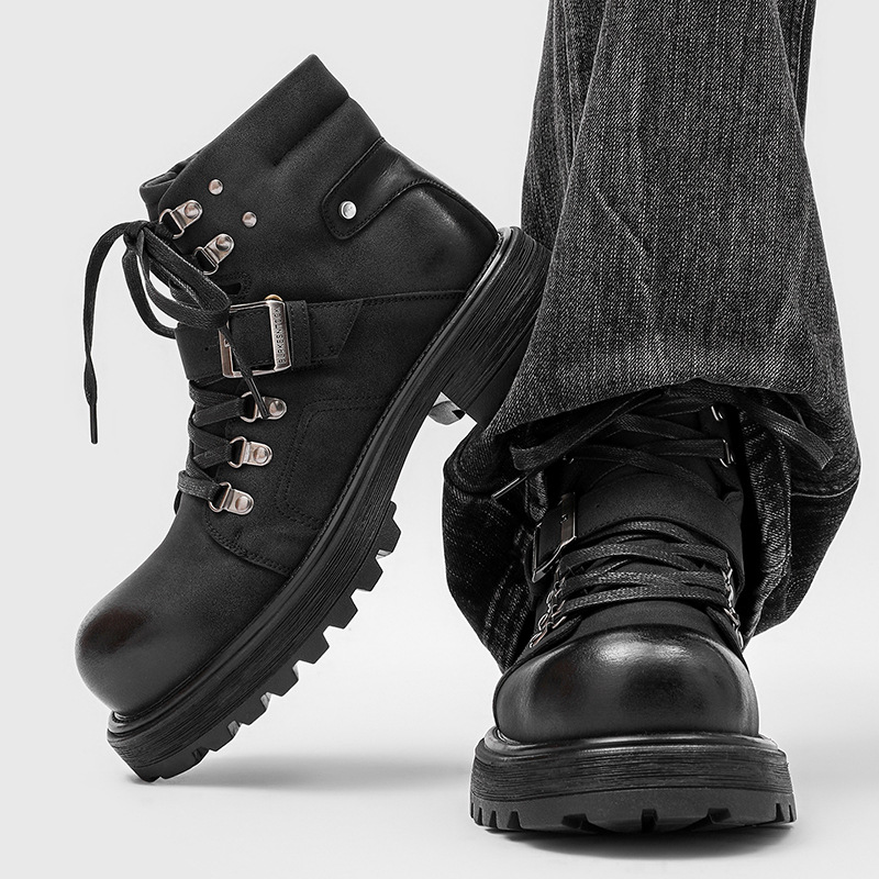 Marca masculina botas de couro - Vintage Fashion Luxury avaliação e preço