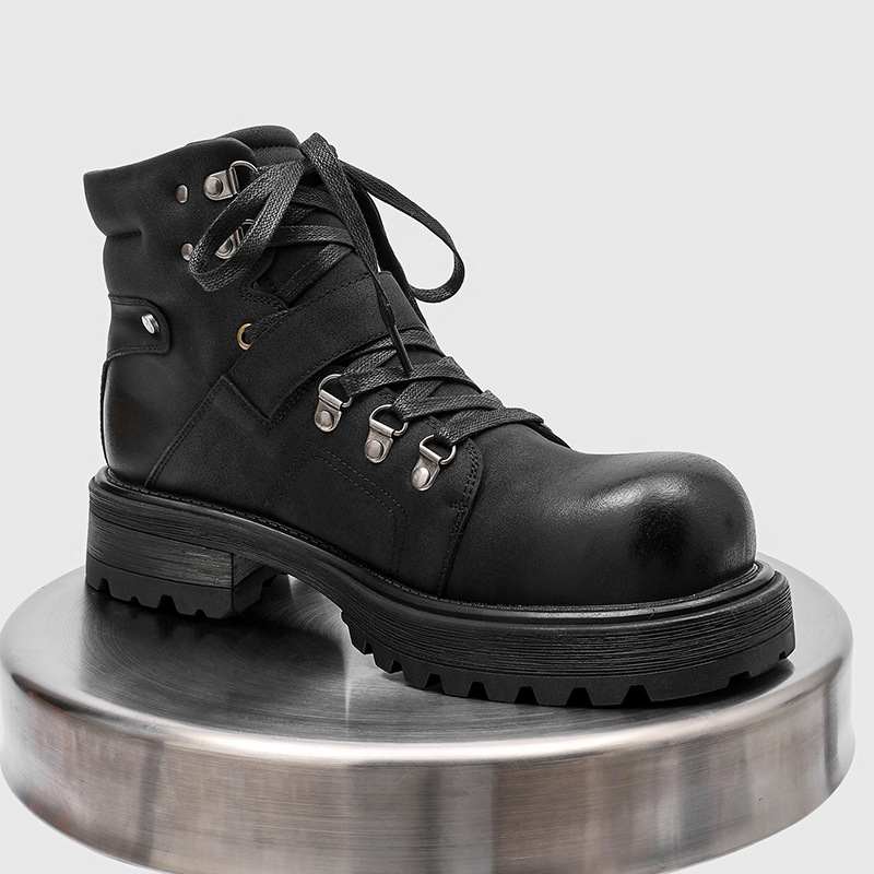 Marca masculina botas de couro - Vintage Fashion Luxury avaliação e preço