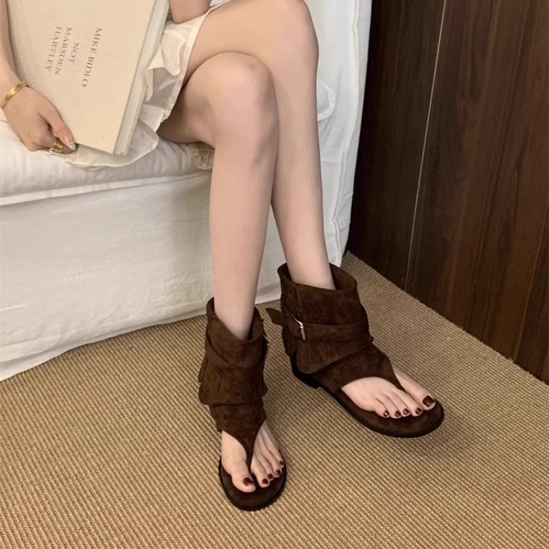Mulheres peep toe botas verão  - Vintage Fashion Luxury avaliação e preço