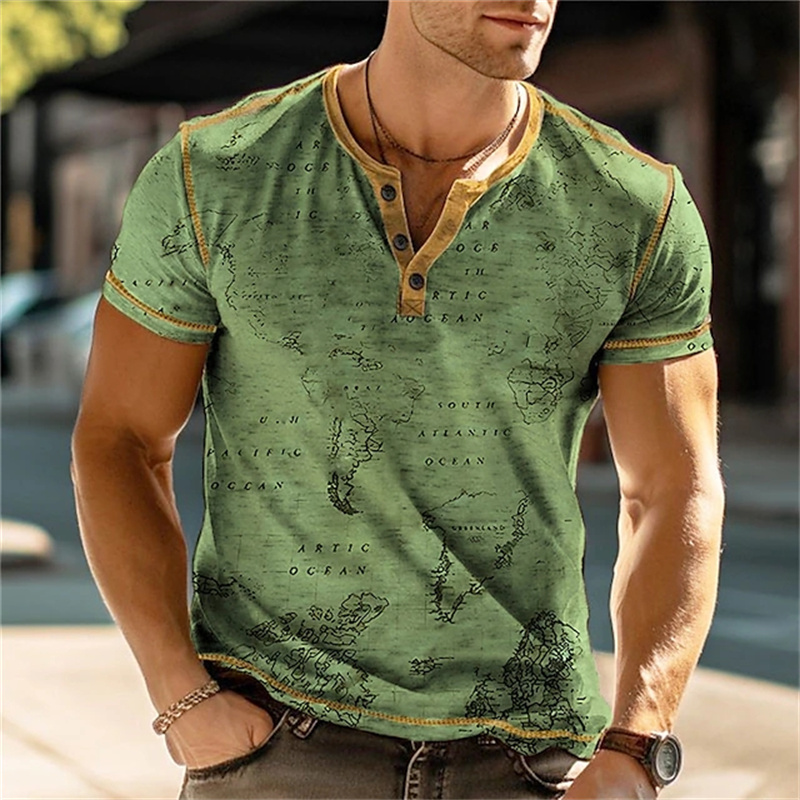 Camisas Masculinas Henry com E - Vintage Fashion Mens avaliação e preço