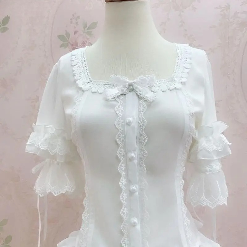 Blusas Elegantes Estilo Lolita - Vintage Fashion Style Female avaliação e preço