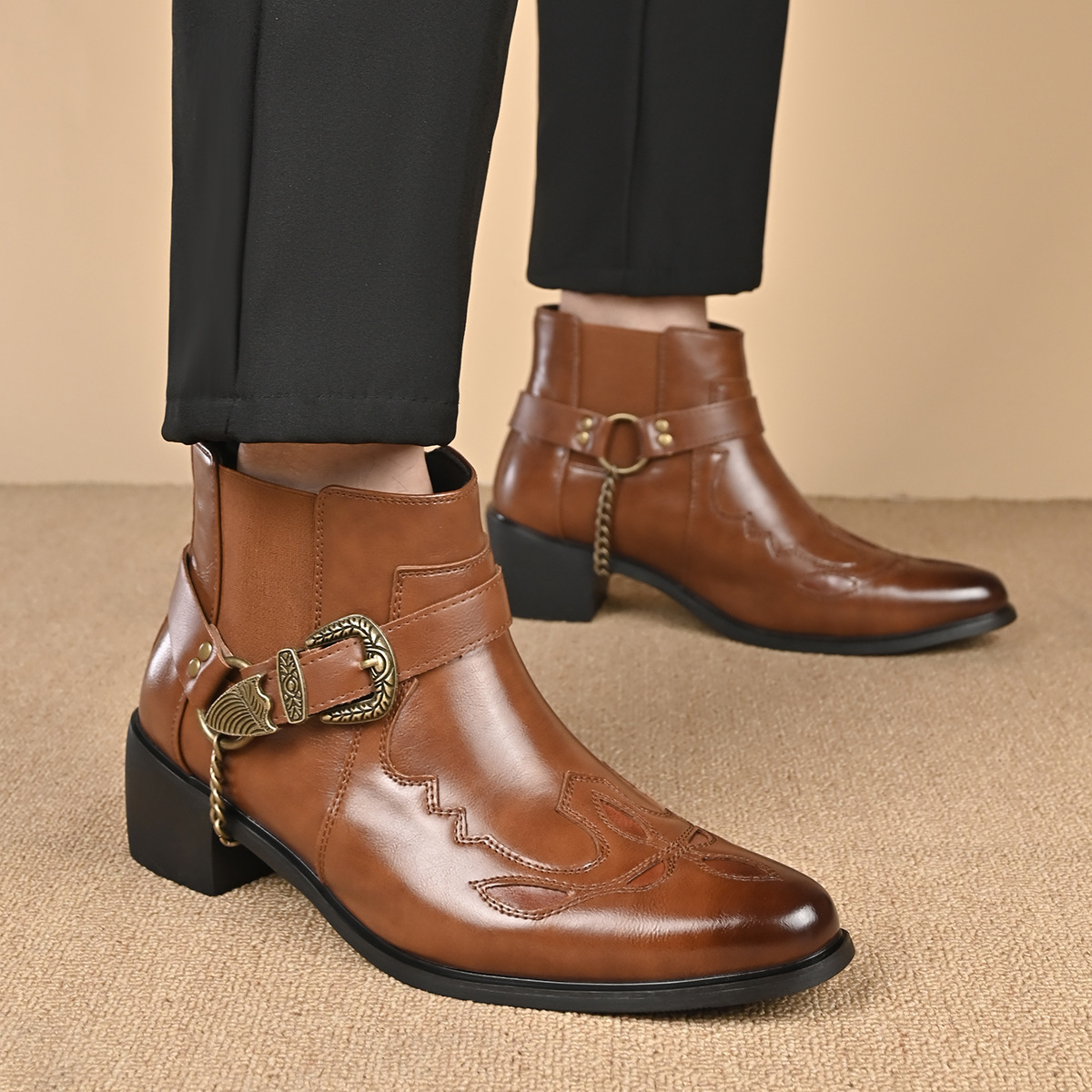 Botas Masculinas de Couro Vint - Vintage Fashion Mens avaliação e preço