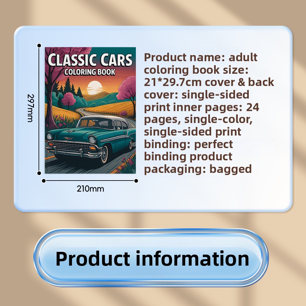 Livro de colorir de carros clá - Vintage Fashion Coloring Book avaliação e preço