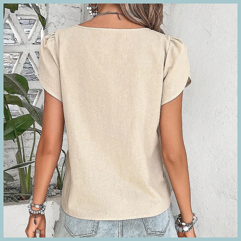 Blusa Vintage de Cor Sólida pa - Vintage Fashion For Women avaliação e preço